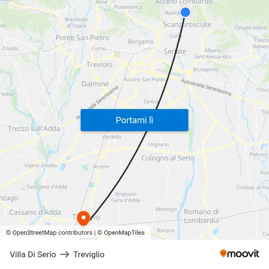 Villa Di Serio to Treviglio map