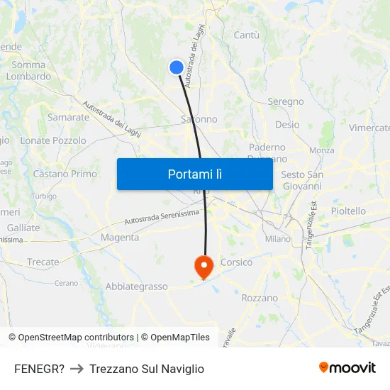 FENEGR? to Trezzano Sul Naviglio map