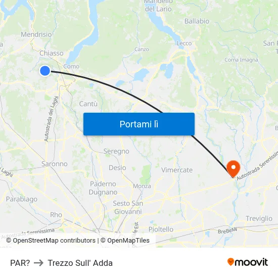 PAR? to Trezzo Sull' Adda map