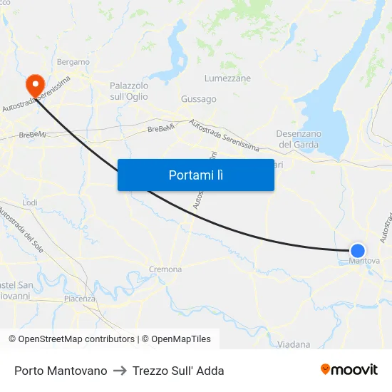 Porto Mantovano to Trezzo Sull' Adda map
