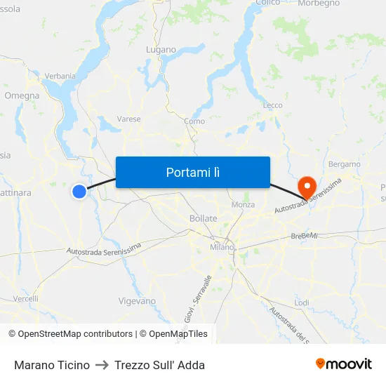 Marano Ticino to Trezzo Sull' Adda map