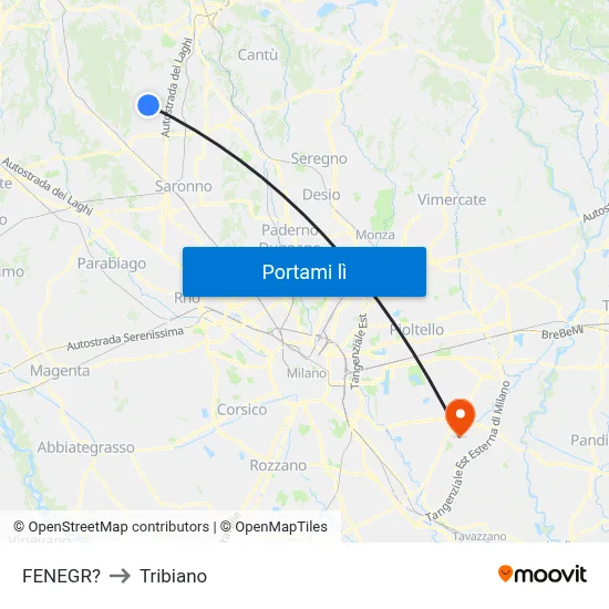 FENEGR? to Tribiano map