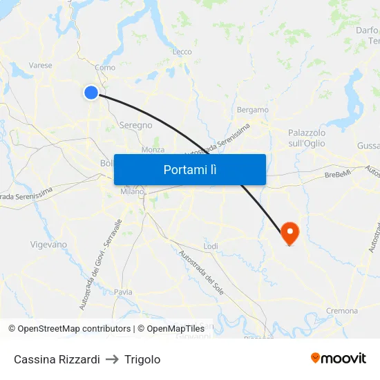 Cassina Rizzardi to Trigolo map