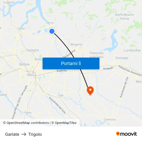 Garlate to Trigolo map