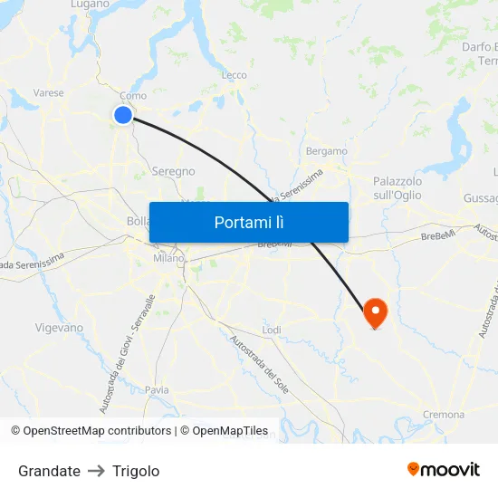 Grandate to Trigolo map