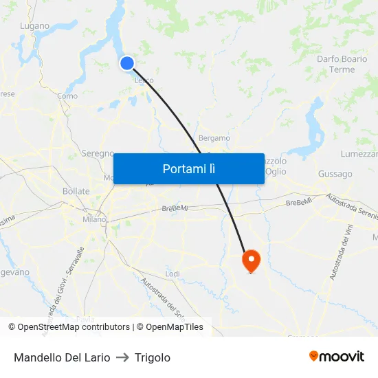 Mandello Del Lario to Trigolo map