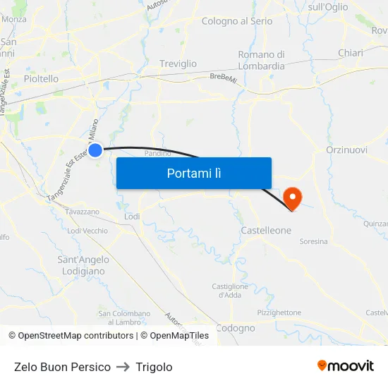 Zelo Buon Persico to Trigolo map