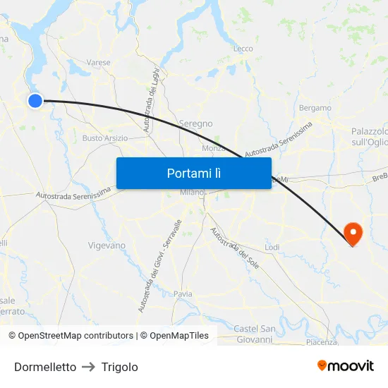 Dormelletto to Trigolo map