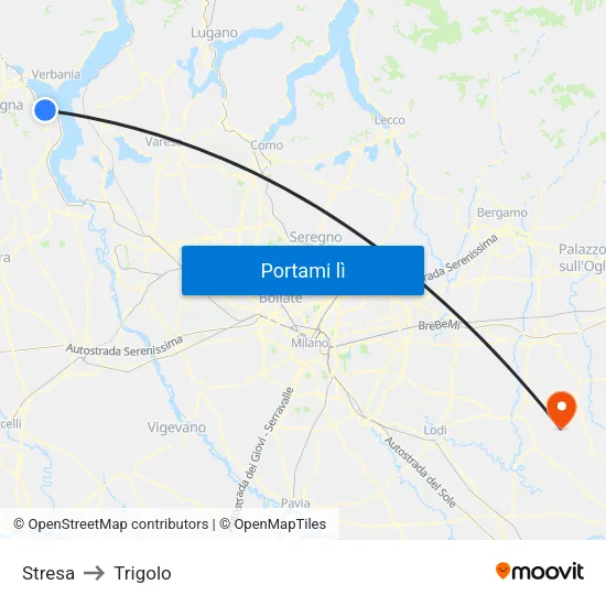 Stresa to Trigolo map