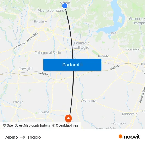 Albino to Trigolo map