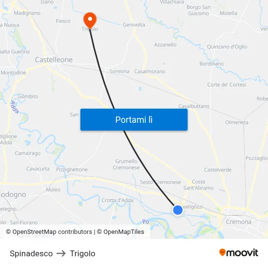 Spinadesco to Trigolo map