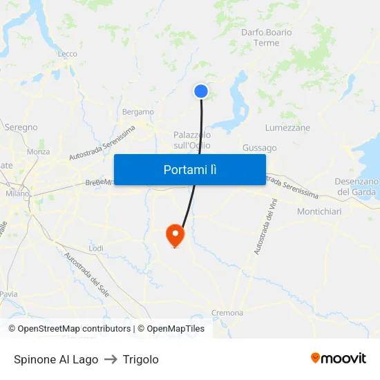 Spinone Al Lago to Trigolo map