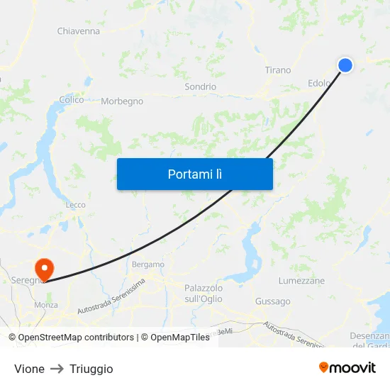 Vione to Triuggio map
