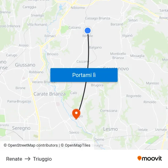 Renate to Triuggio map