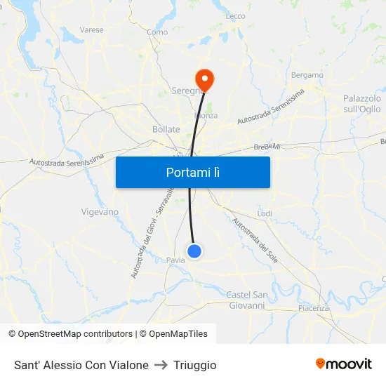 Sant' Alessio Con Vialone to Triuggio map