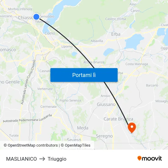 MASLIANICO to Triuggio map