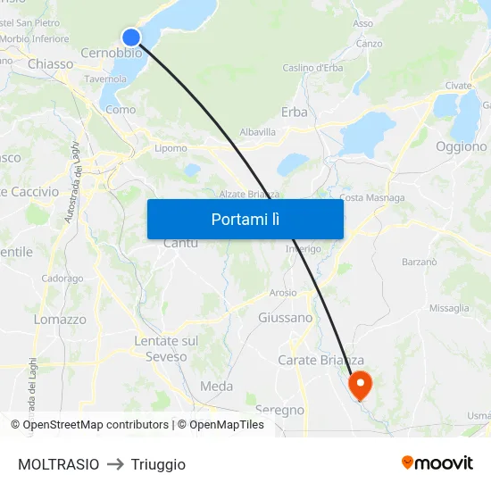 MOLTRASIO to Triuggio map