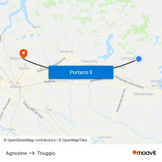 Agnosine to Triuggio map