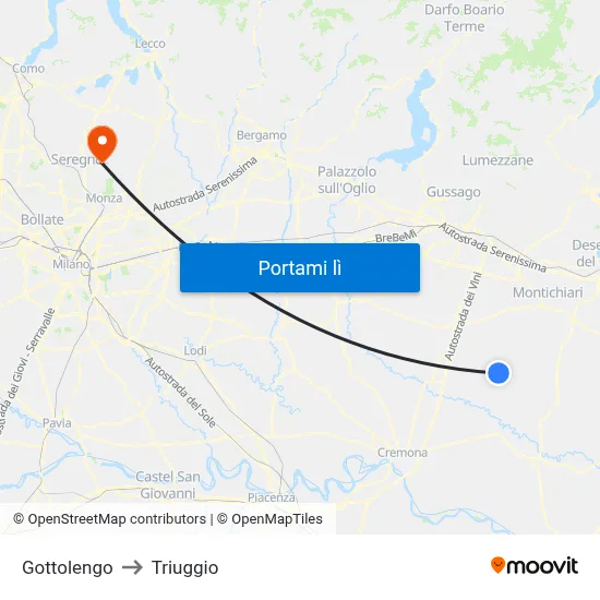 Gottolengo to Triuggio map