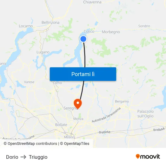 Dorio to Triuggio map