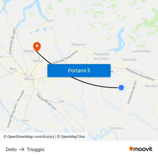 Dello to Triuggio map