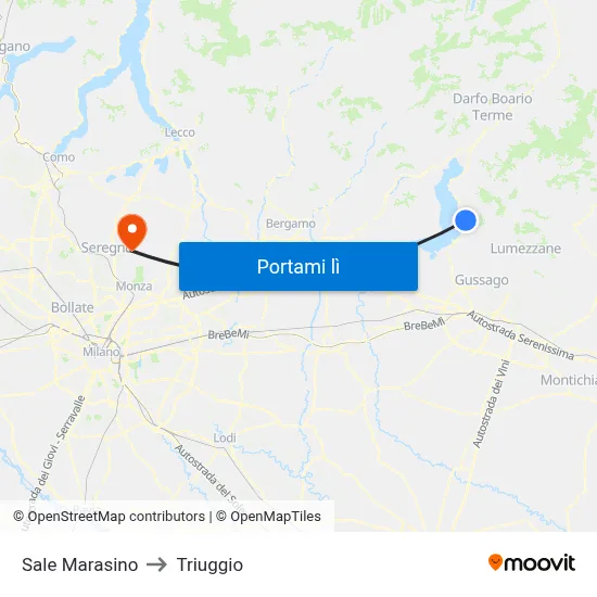 Sale Marasino to Triuggio map