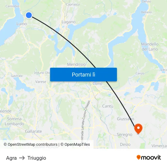 Agra to Triuggio map