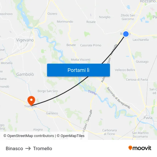Binasco to Tromello map