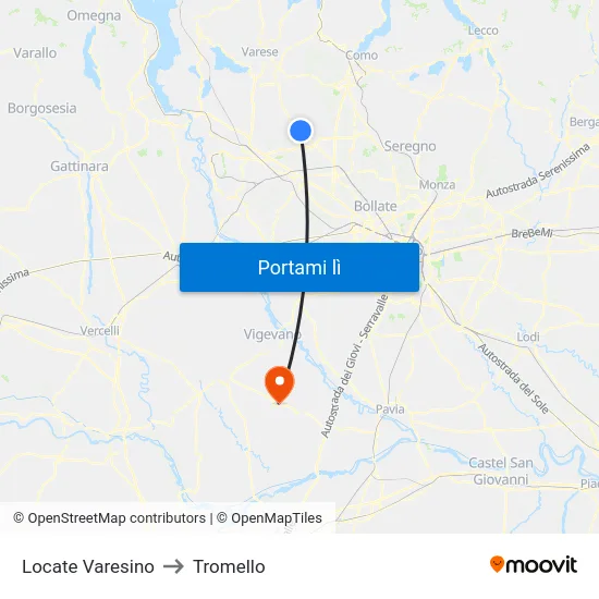 Locate Varesino to Tromello map