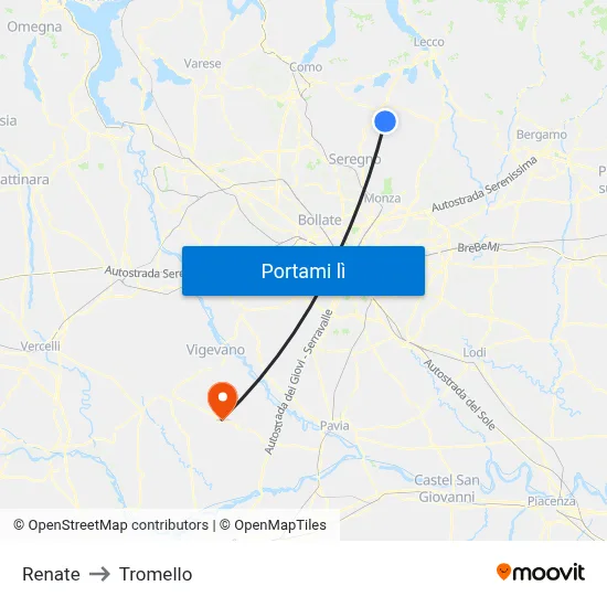 Renate to Tromello map