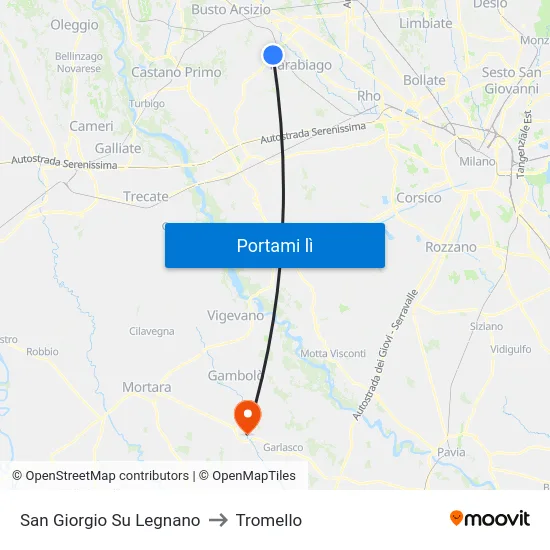 San Giorgio Su Legnano to Tromello map