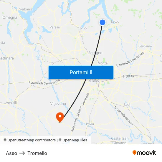 Asso to Tromello map