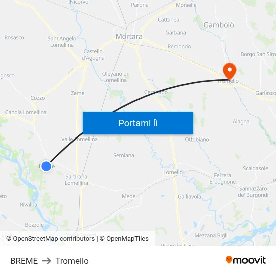 BREME to Tromello map