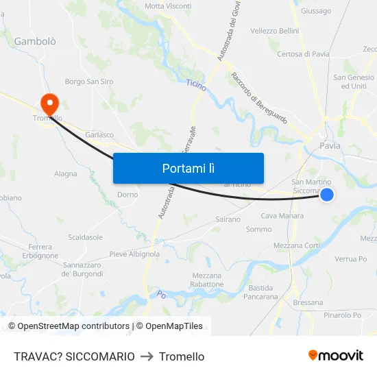 TRAVAC? SICCOMARIO to Tromello map