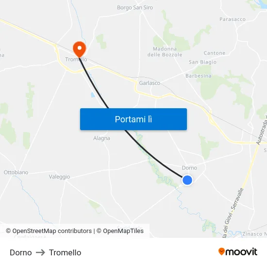 Dorno to Tromello map