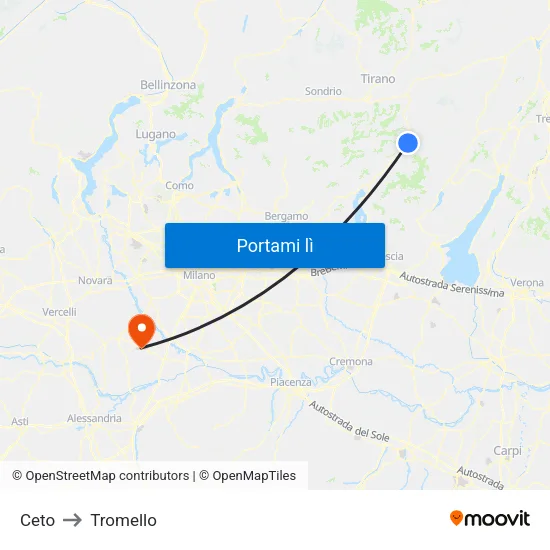 Ceto to Tromello map