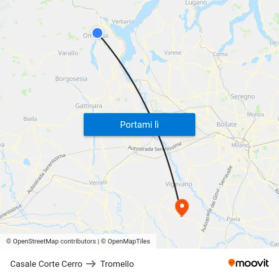 Casale Corte Cerro to Tromello map