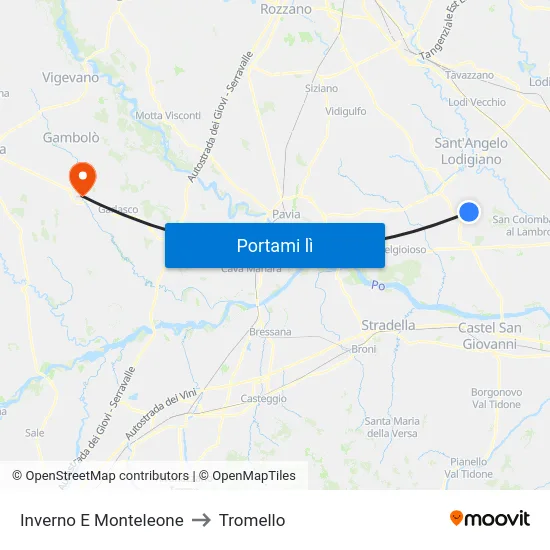 Inverno E Monteleone to Tromello map