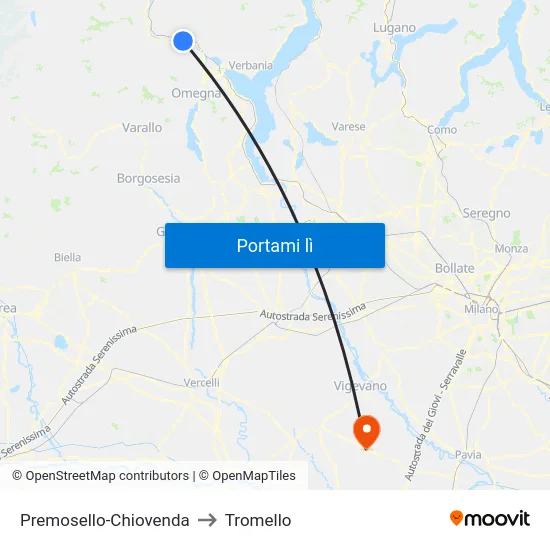 Premosello-Chiovenda to Tromello map
