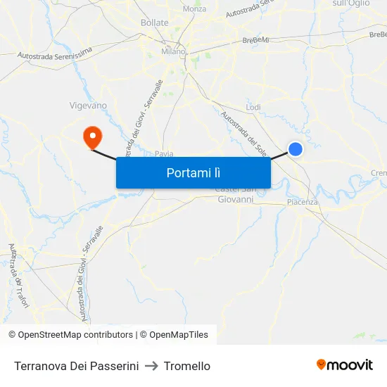 Terranova Dei Passerini to Tromello map