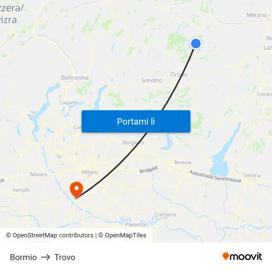 Bormio to Trovo map