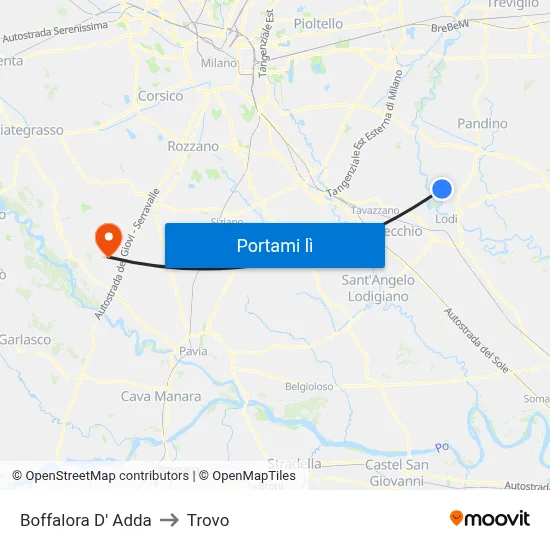 Boffalora D' Adda to Trovo map