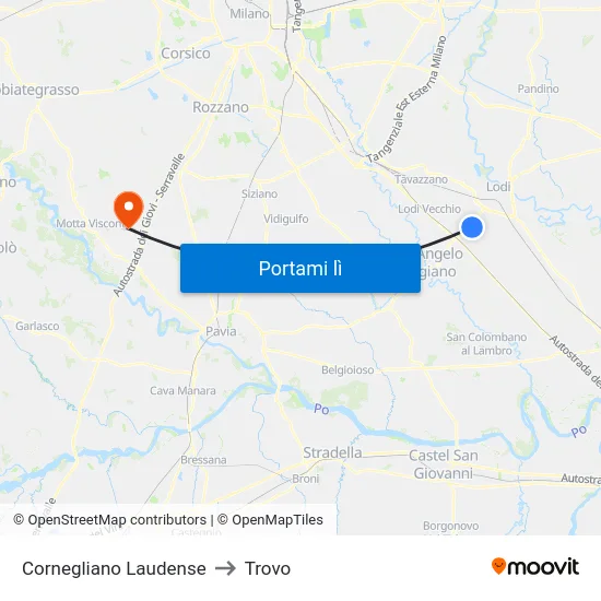 Cornegliano Laudense to Trovo map