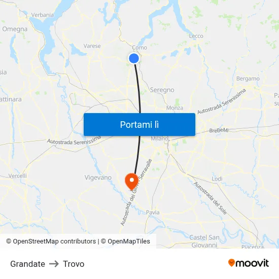 Grandate to Trovo map