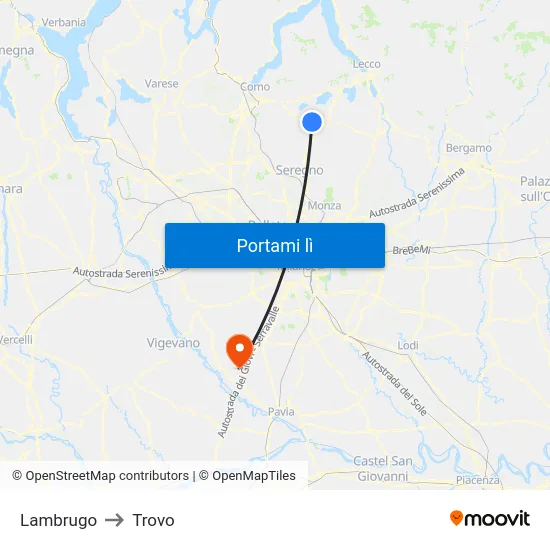 Lambrugo to Trovo map