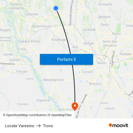 Locate Varesino to Trovo map