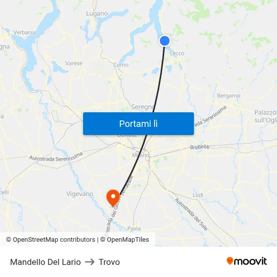 Mandello Del Lario to Trovo map