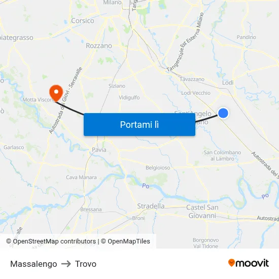 Massalengo to Trovo map