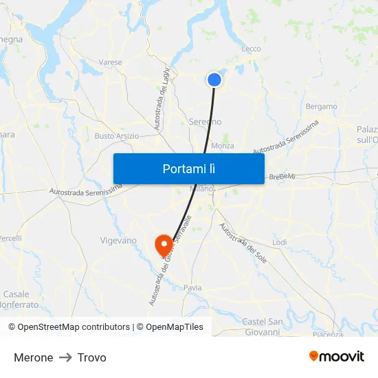 Merone to Trovo map