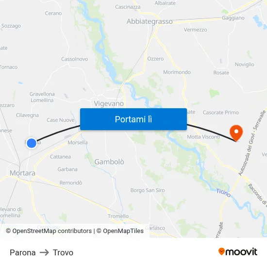 Parona to Trovo map